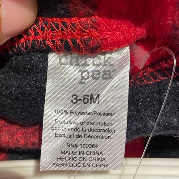 Chick Pea Infants 3 Piece Christmas Set 6-9 Months Bear Buffalo Plaid Winter - Picture 7 of 8